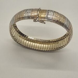 Tri-Tone Bangle Bracelet - Gold, Silver, and Rose Gold